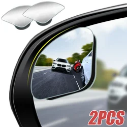 2pcs Car Framless Blind Spot Mirrors 360 Degree Adjustable Wide Angle Sector Convex Mirror Car Auxiliary Parking Rearview Mirror