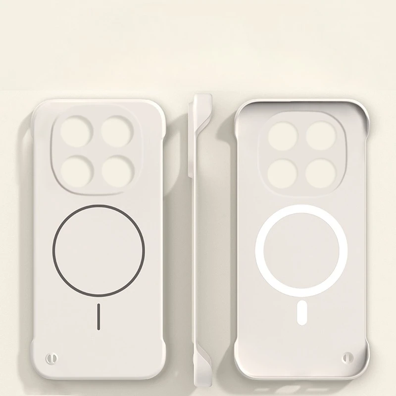 Ultra Thin Frameless Magnetic Case For Xiaomi Redmi Note 15 14 Pro Plus Note 13 5G Note 12Pro Magsafe Hard PC Matte Cover Shell