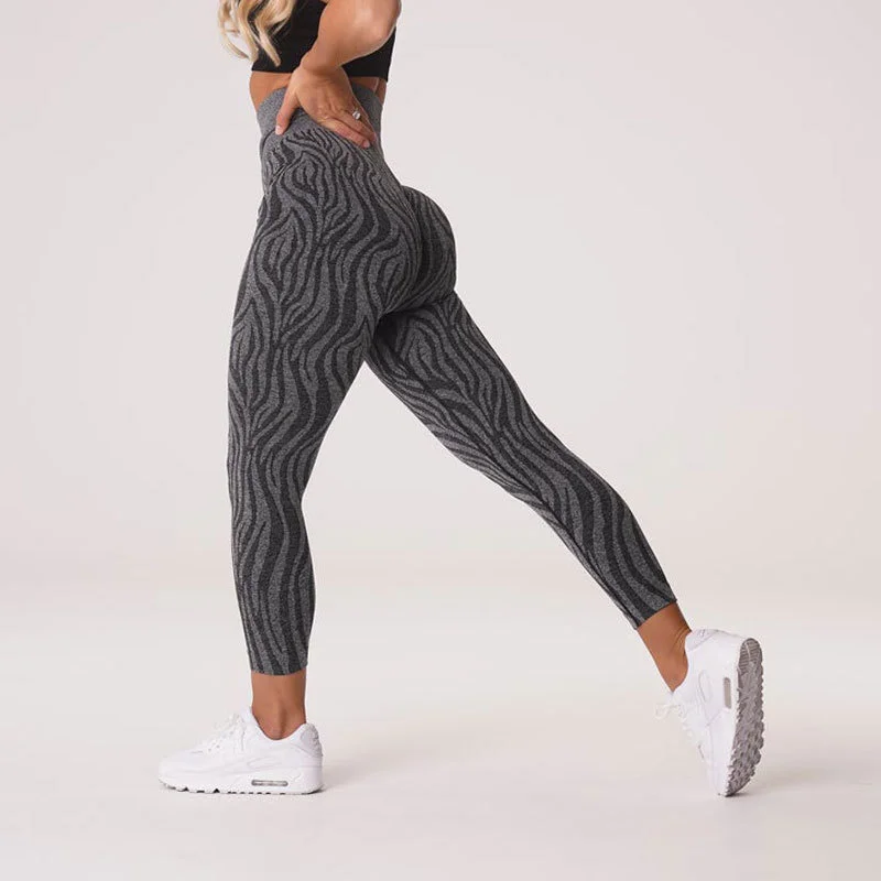 MYS Seamless Leggings For Fitness GYM High Waist Women's Sports Pants Hip-Lifting Elastic Printing Zebra Pattern Workout Tights