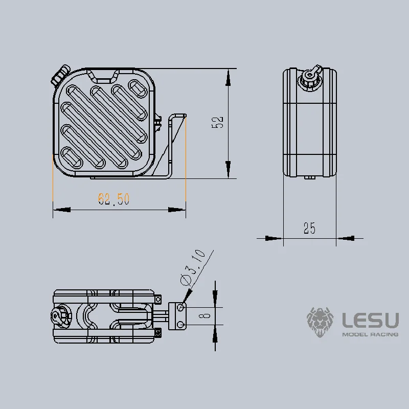 LESU-Boîte précieuse d'urée en métal pour TAMIYA Scania, 1/14 RC, R470, R620, R730, Tracteur, Camion, Dumper, Voitures télécommandées, Jouets