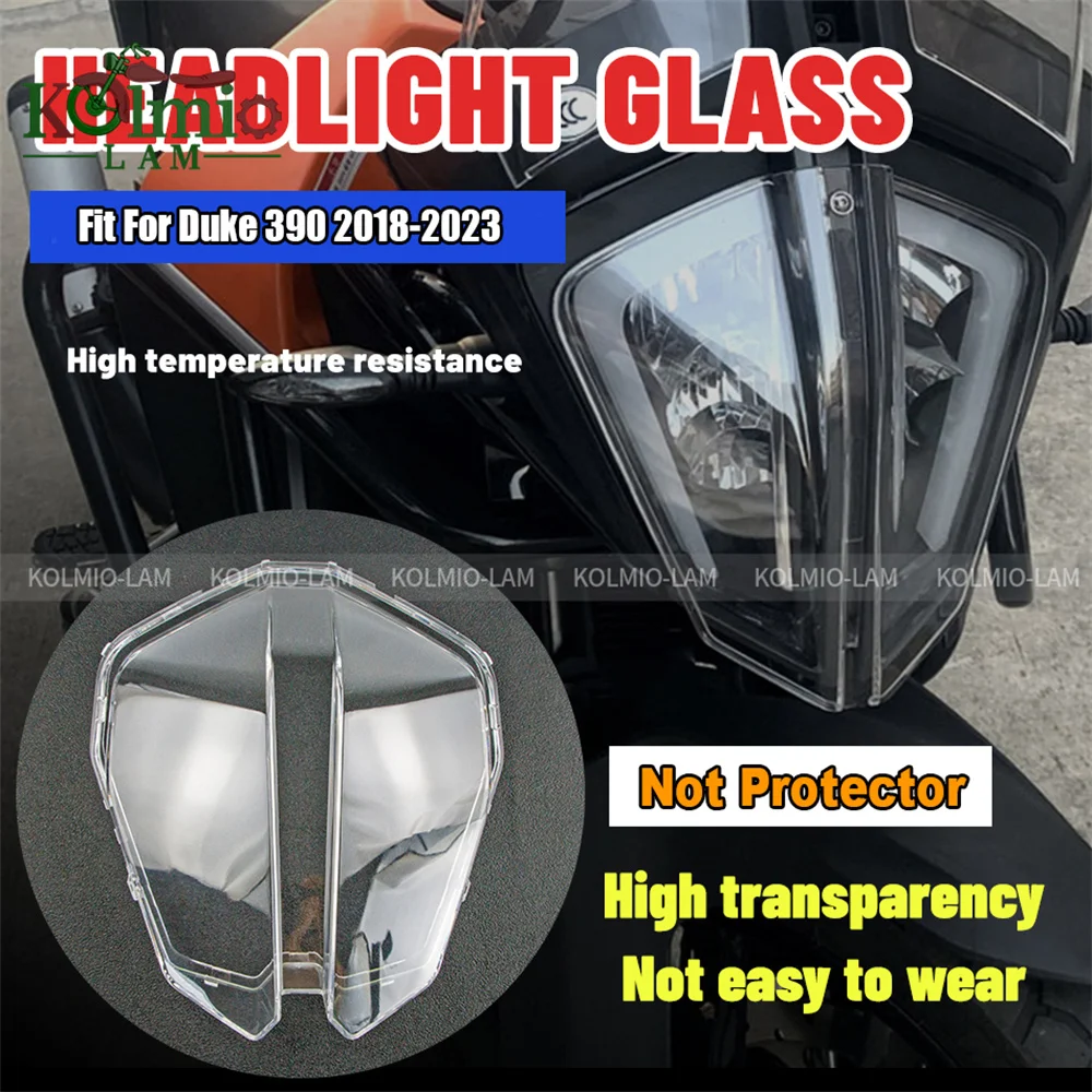 

Fit for For 2018 - 2023 Duke 390 Motorcycle Headlight Glass Cover Duke390 2019 2020 2021 2022 Headlamp Glass Cover