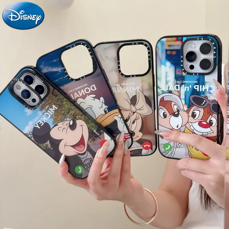 Чехол для телефона с изображением Микки Диснея для iPhone 16, 15, 14, 13, 12, Pro Max, зеркала, модные принты, противоударный мягкий защитный чехол Чехол для телефона с изображением Микки Диснея для iPhone 16, 15, 14, 13, 12, Pro Max, зеркала, модные принты, противоударный мягкий защитный чехол