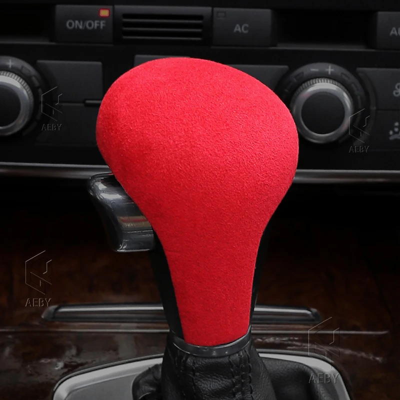 

For Audi A4L Q5 A5 A6 Q7 828 B8 83B 83T 4Z8 C6 4B5 4B2 4F2 4LB 2004-2012 Suede leather Front Gear Shift Knob Cover Decorative