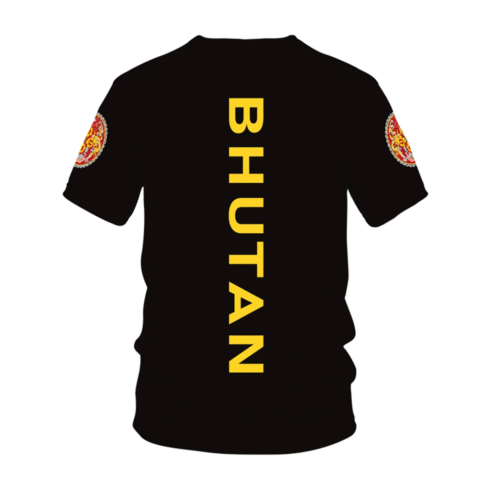 Bhutan National Flag Pattern T-shirt For Men Hot Selling New Summer Women's Short-sleeved T-shirt Top Shirt Children 3D