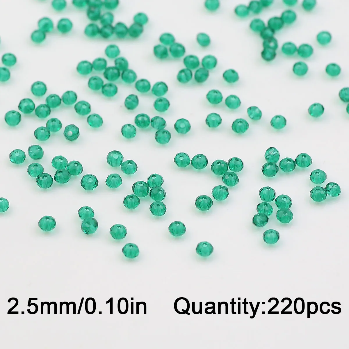 WLYeeS 2mm 150Pcs Green Austrian Crystal Beads transparent Flat Round Glass Loose Beads for Jewelry Making Bracelet Necklace DIY