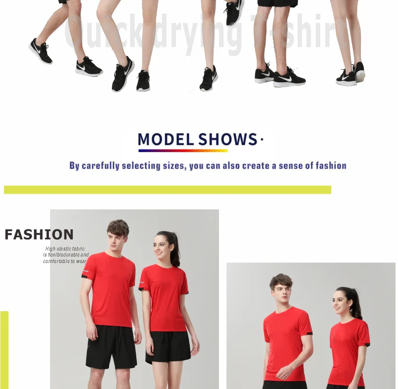 Schnell trocknendes Rundhals-T-Shirt mit kurzen Ärmeln, atmungsaktives Fitness- und Freizeit-Team-Laufshirt für Männer und Frauen – Detail 4