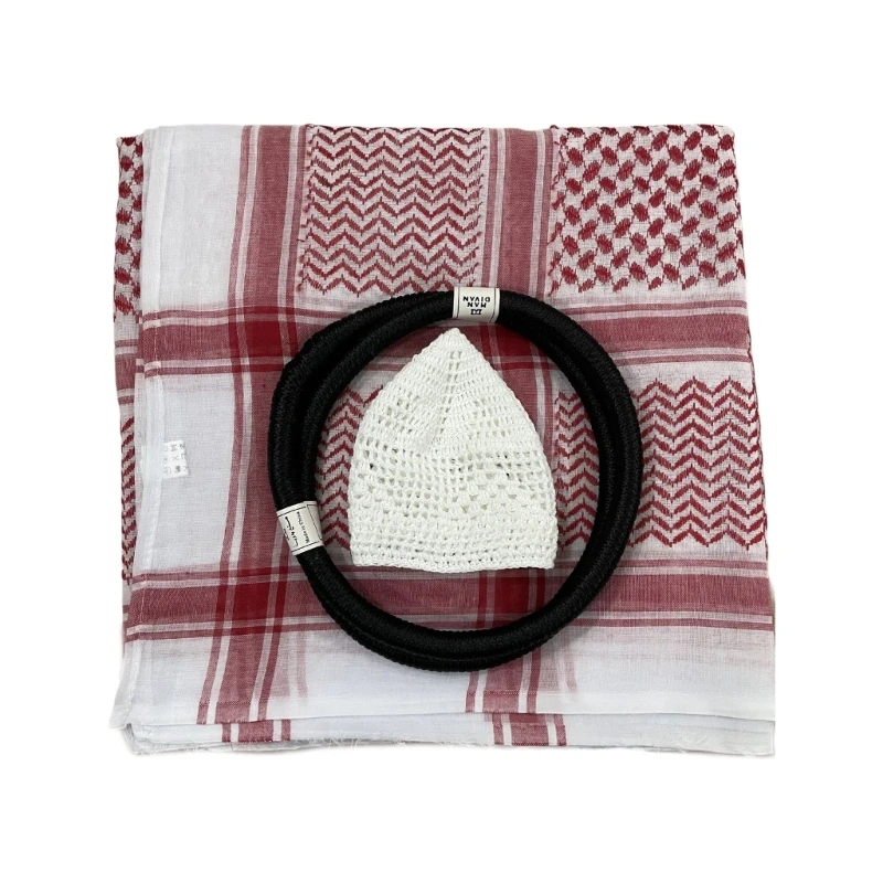 

367C Arabian Men's Headwear Traditional Middle Eastern Shemagh Head Scarf for Daily