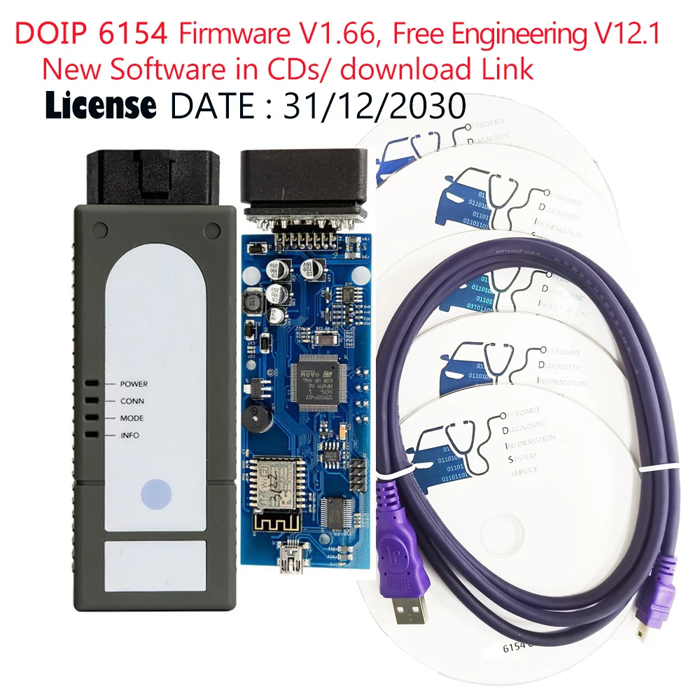 Newest 6154 0D1S V6.2 with E7450 PC Free 0D1S-E V12.1 Unlimited Licences Better 5054A for V/Aodi/Sk0da Software SSD Ready To Use