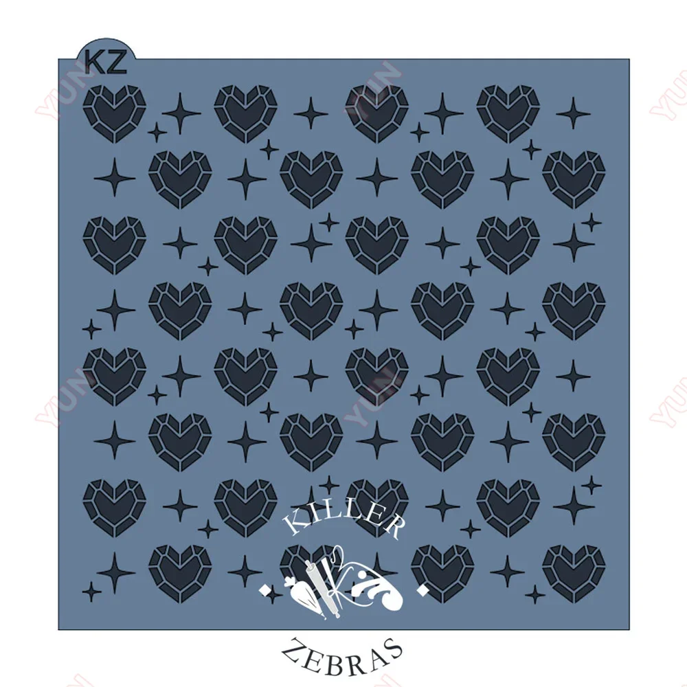 

New 2024 DIY Layering Stencils Graphics Painting Scrapbooking Stamp Ornament Album Embossed Template Reusable Heart Gems Stenci