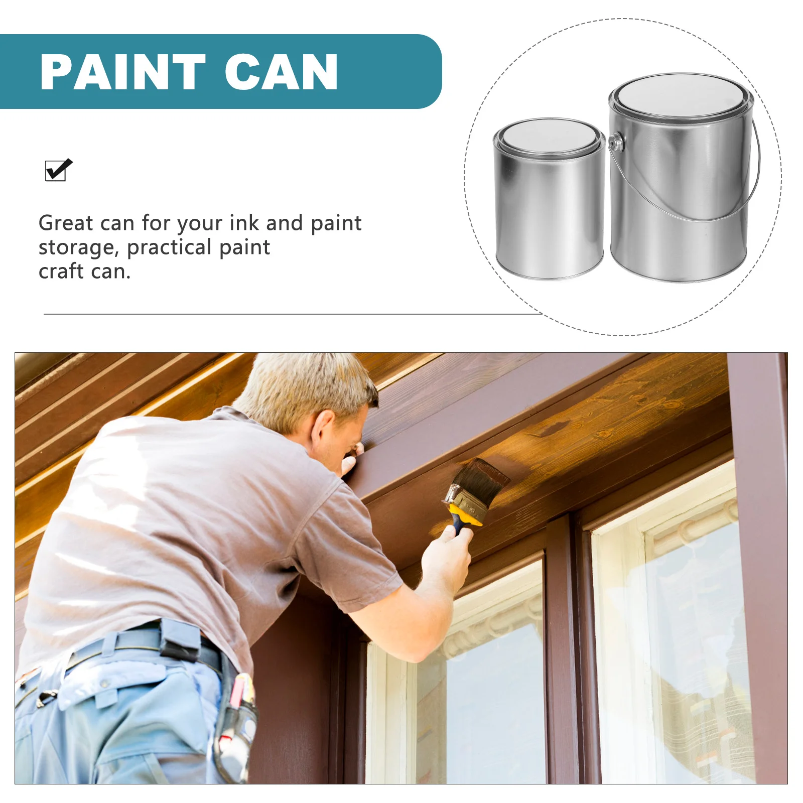 2 قطعة علب طلاء فارغة مع أغطية حاوية طلاء دلاء حاويات ختم الزيت #3