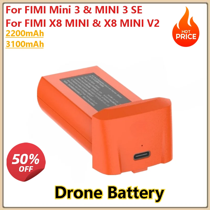 

2200mAh/3100mAh Drone Battery for FIMI Mini 3 / 3 SE ,X8 MINI / V2 Intelligent Flight Battery High Quality