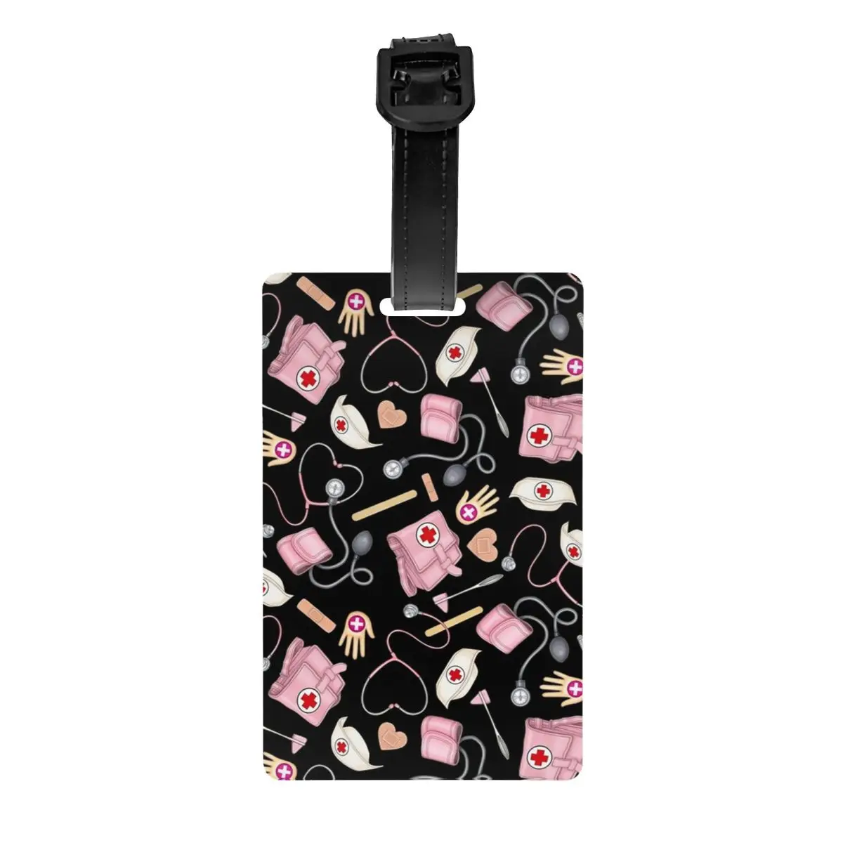 Custom Cartoon Nursing Nurse Luggage Tag Travel Bag Suitcase Privacy Cover ID Label