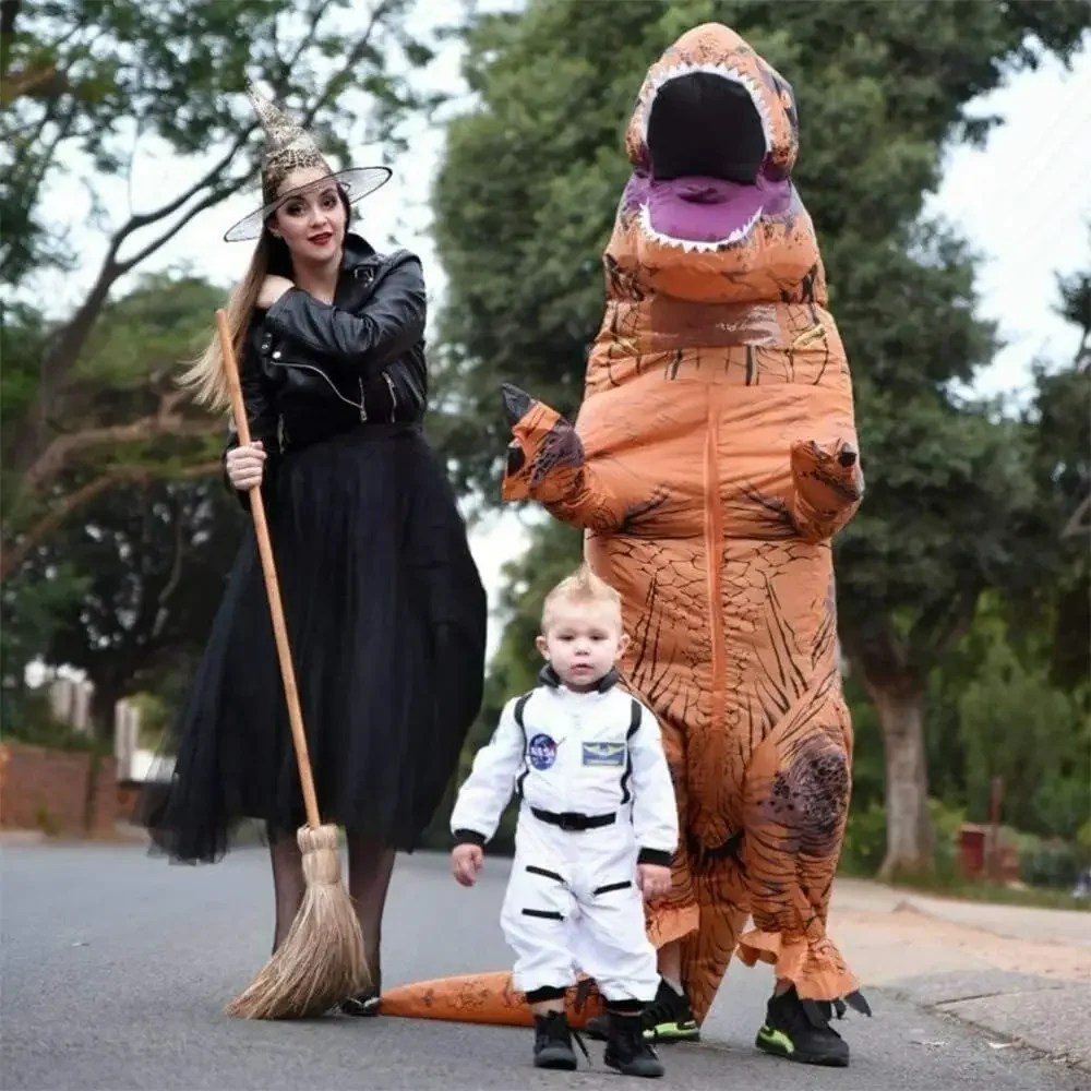 Disfraz de dinosaurio inflable para adultos, disfraz inflable de T-Rex, divertidos disfraces de T-Rex para Halloween y fiestas de disfraces.