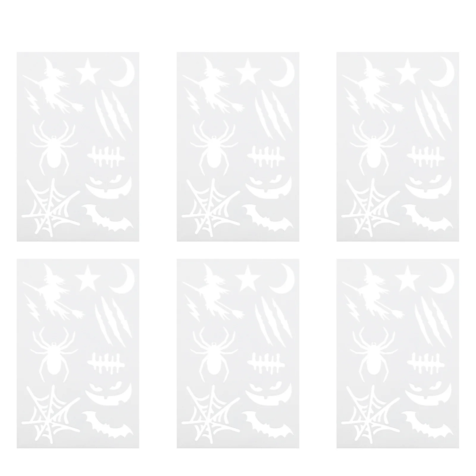 20Pcs 할로윈 스텐실 템플릿 재사용 가능한 부드러운 PP 소재 중공 그림 그리기 템플릿 어린이 DIY 드로잉 공예 반짝이