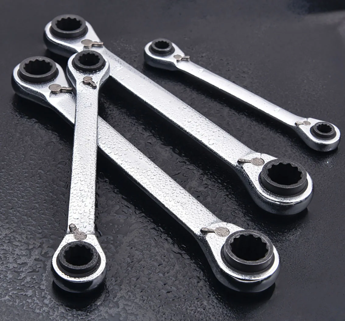 

1Pcs Double End Ratchet Wrench 8-9-10-11 CR-V 4 In 1 Multifunction Spanner for Car Maintenance Hardware Tools