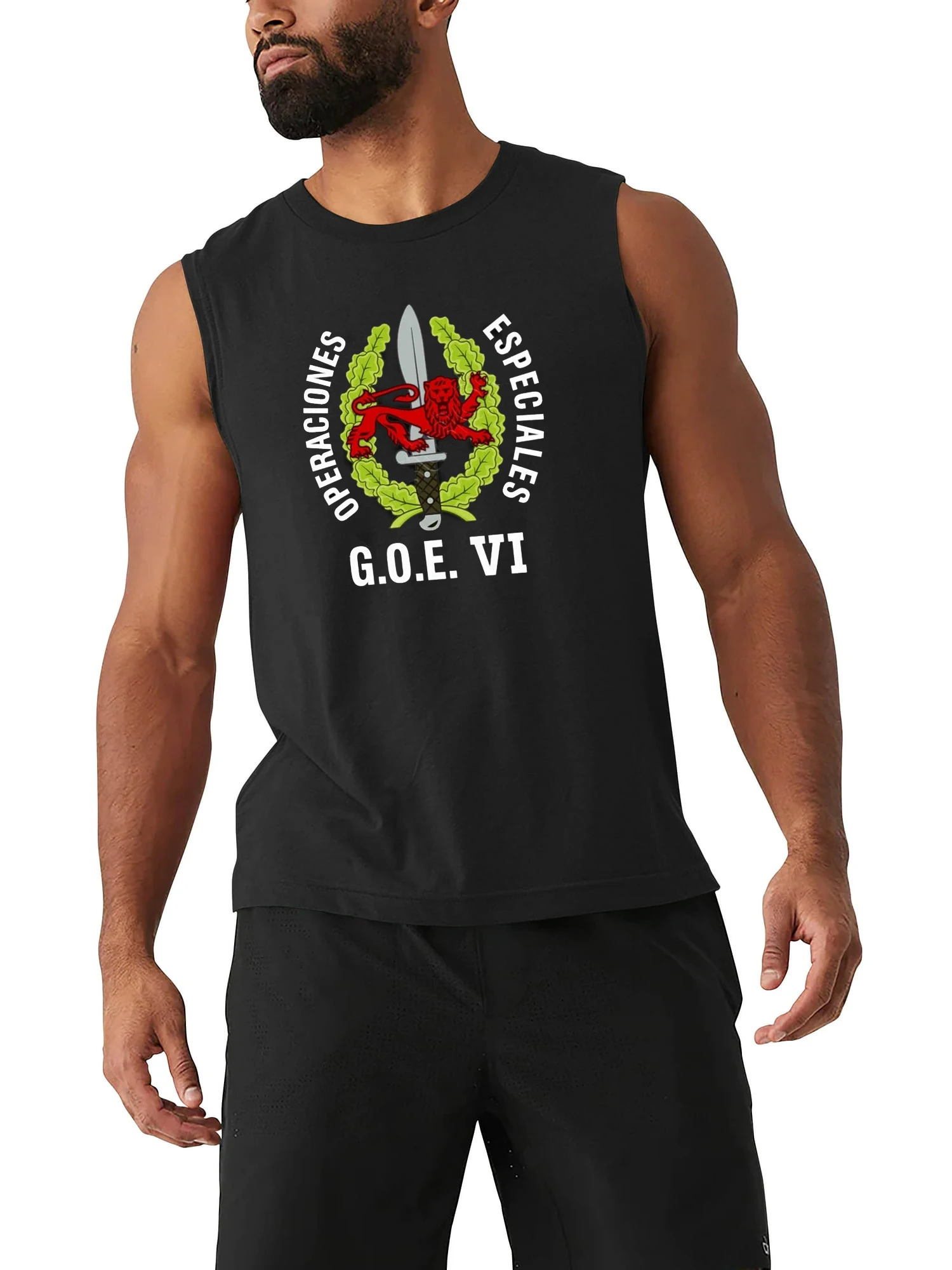 Policía Nacional Tactical Unit G.O.E Spanish Special Forces Vests 100% Cotton O-Neck Tanktops Casual Mens Sleeveless T-shirt