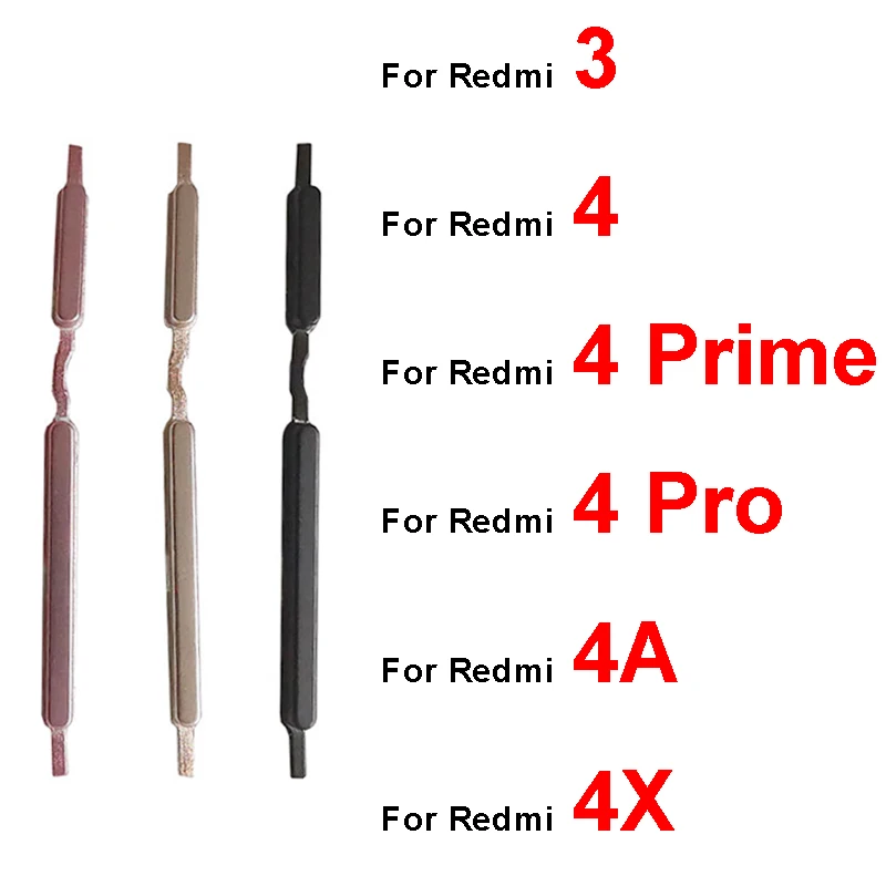 

Volume Power Side Button For Xiaomi Redmi 3 4A 4X On/off Power Keypad +Volume Switch Side Button Replacement Parts