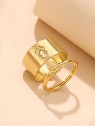 KUNIU 2PC Gothic Spider Suit Rings