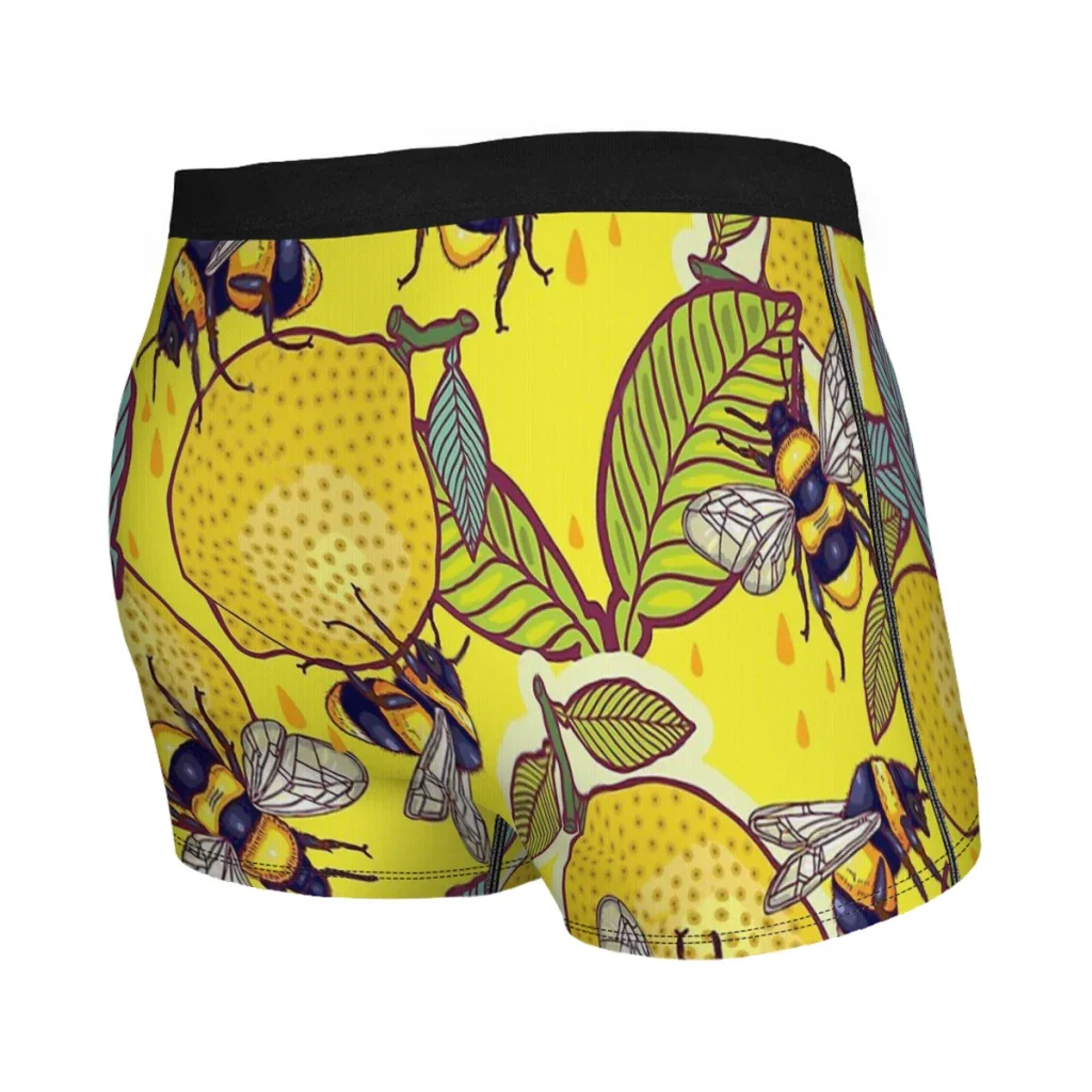 Lemon Bee Cute Animal Industrious Flying Animals Underpants Breathbale Panties Men's Underwear Comfortable Shorts Boxer Briefs