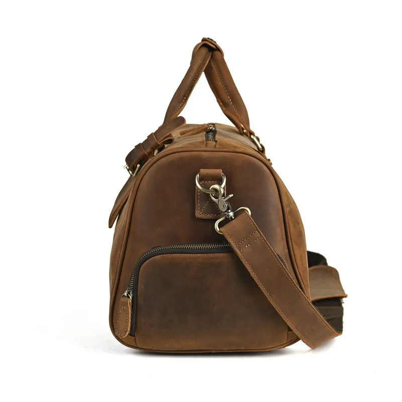 LD-Crazy Horse Leather Men's Bag, Genuine Leather Handheld Travel Bag, Versatile Single Shoulder Crossbody Bag