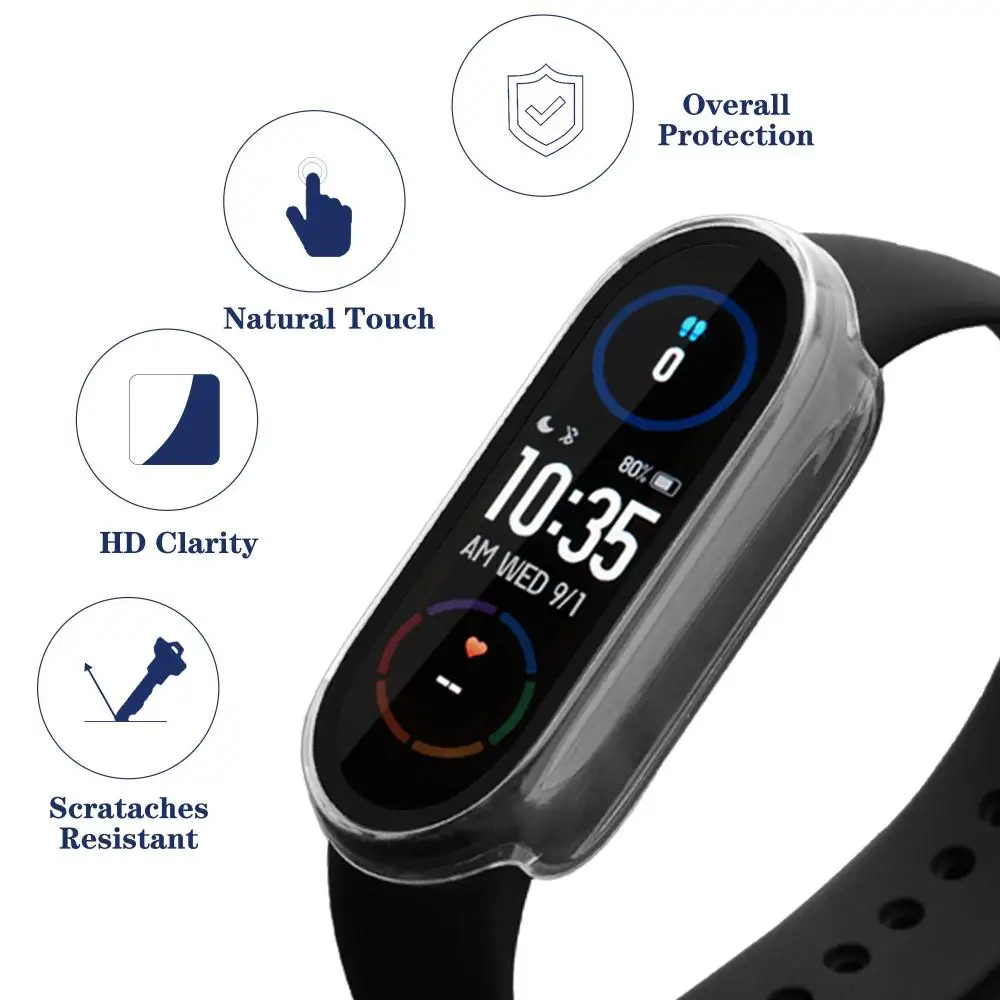 Shockproof Bumper Full Protection PC Case Protective Cover Guard Shell Watch Frame For Xiaomi Mi Band 7 6 5 4 3|Amazfit Band 5