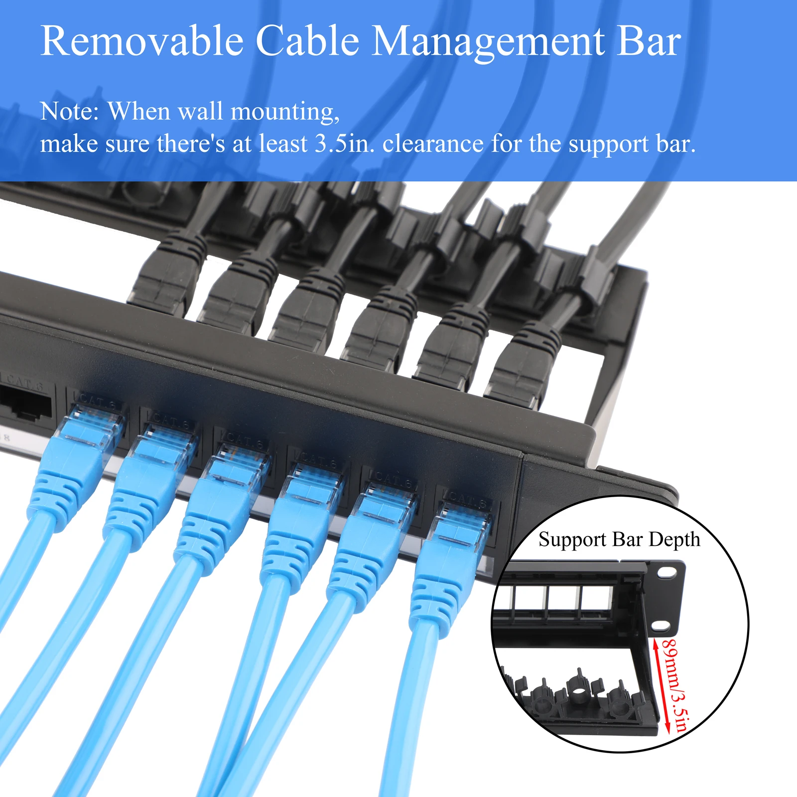 24/48 Port Patch Panel Cat6 RJ45 Coupler with Inline Keystone 10G 19