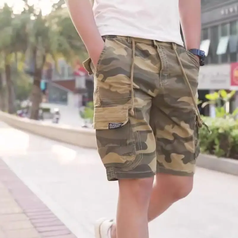 

New Men Summer Cargo Camouflage Shorts Men Clothing Casual Breeche Bermuda Beach Jogger Shorts Male 2024 w778