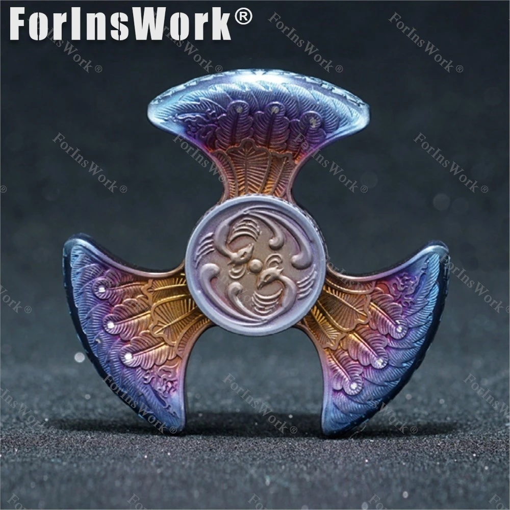 

FEGVE Fire Phoenix Titanium Fidget Spinner 688 Bearing Year Of The Rooster Commemorative Edition Fidgets Toys Hand Spinneur