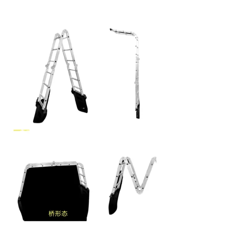 Aluminum Folding Ladder for Jin Lubu Factory Four-Section A-Frame Telescoping Straight Joint Ladder Wholesale