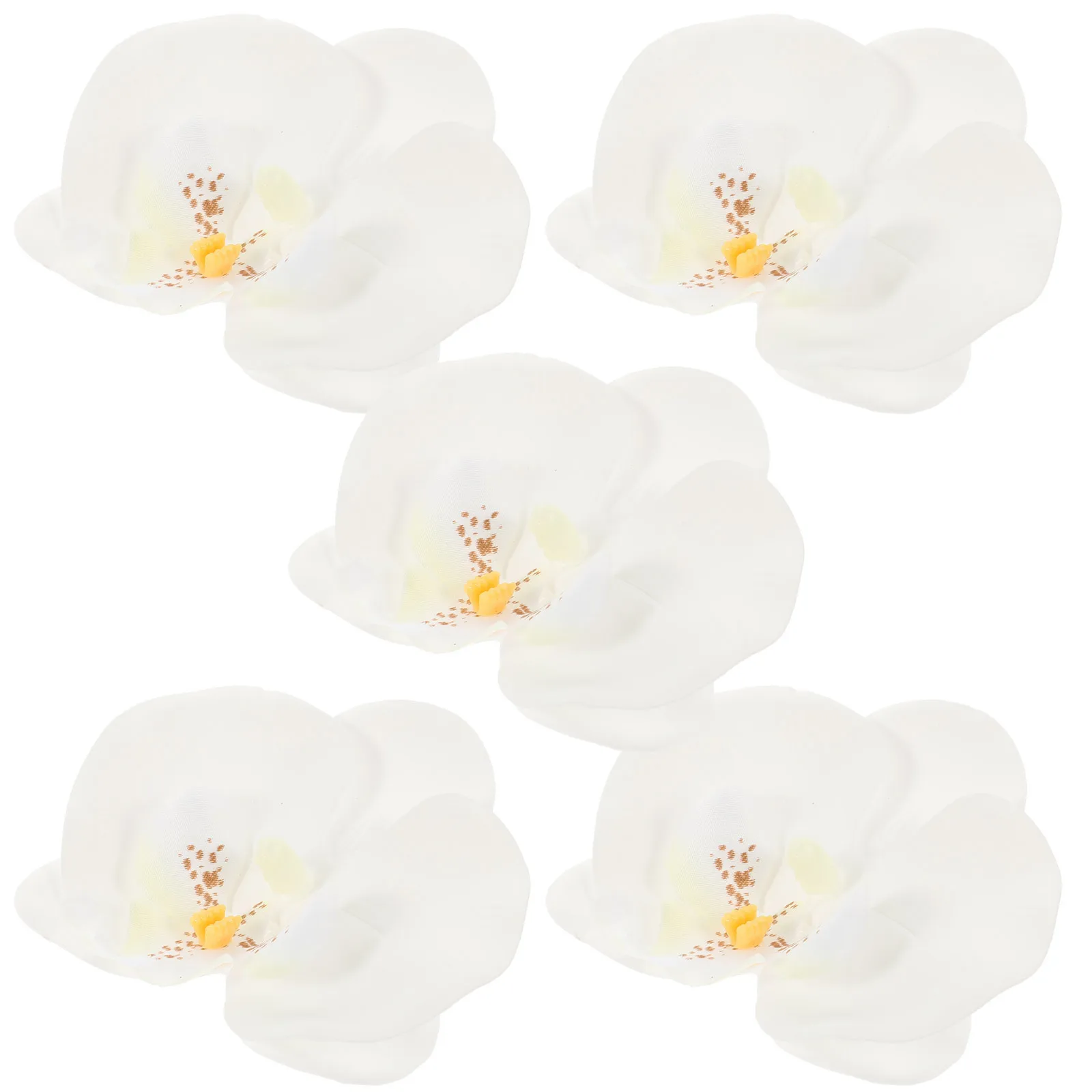 

5Pcs Clip on Flowers Faux Blossom Head Decor Artificial Orchids DIY Weddings Birthday Parties Mini Flower Heads