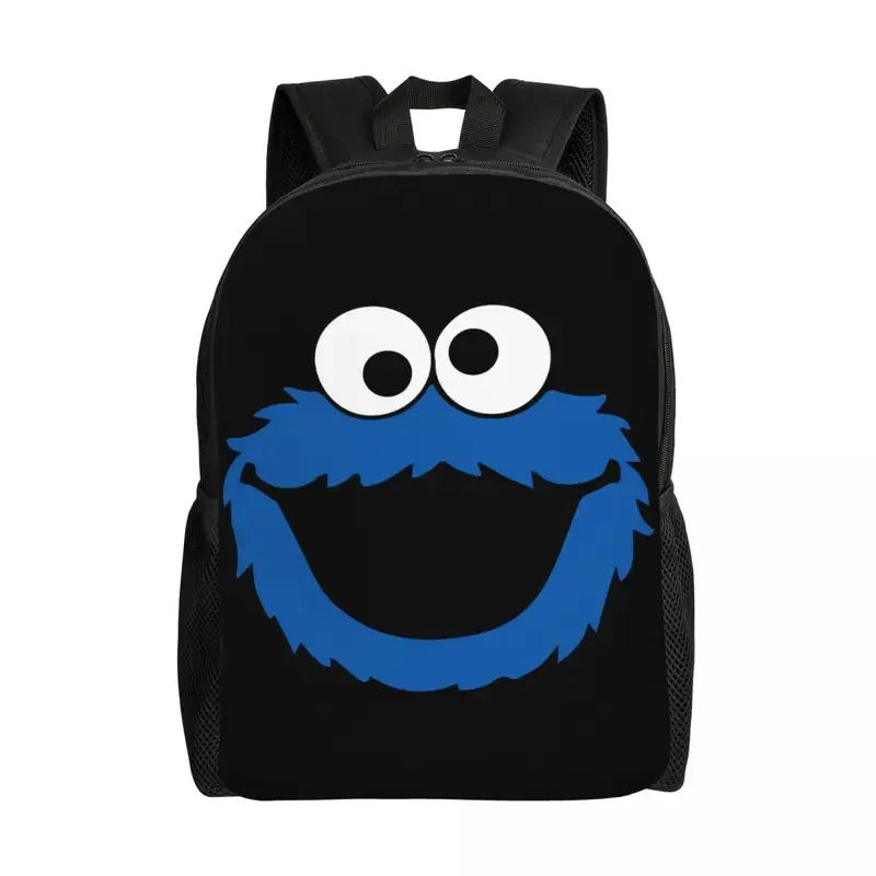 Custom Cartoon Sesame Street Reizen Rugzak Vrouwen Mannen School Laptop Boekentas Koekje Monster Student Dagrugzak Tassen