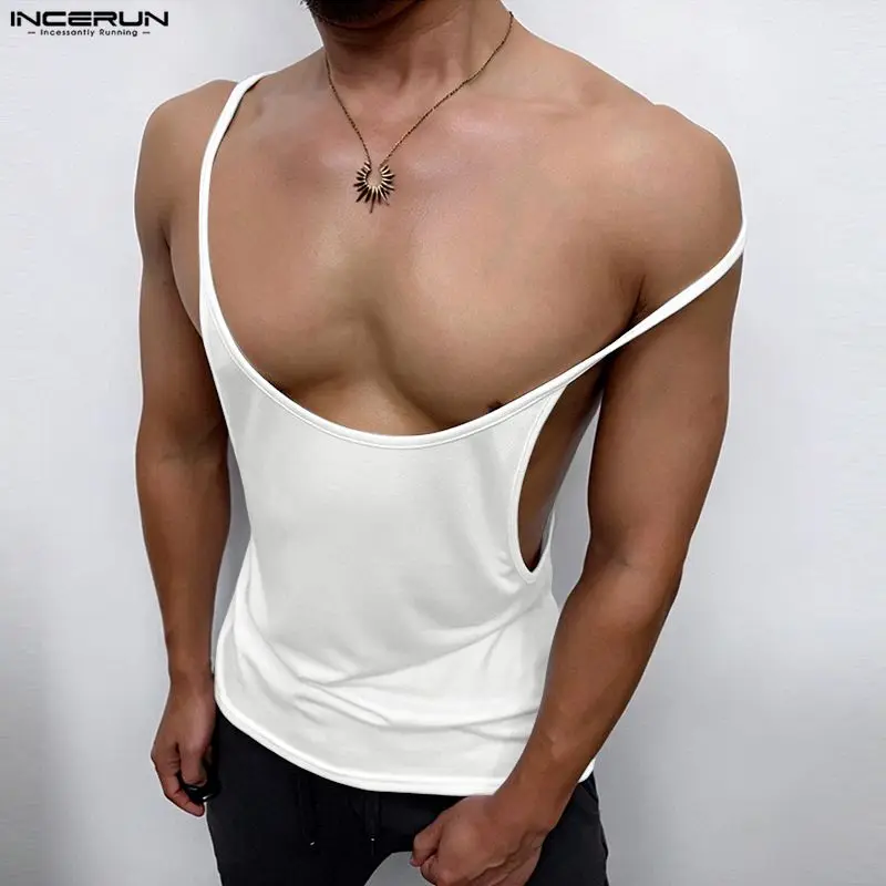 INCERUN Herren Tanktops Einfarbig O-Ausschnitt Ärmellos Streetwear Sommer Männer Westen 2026 Sexy Mode Lässige Herrenbekleidung Oberteile