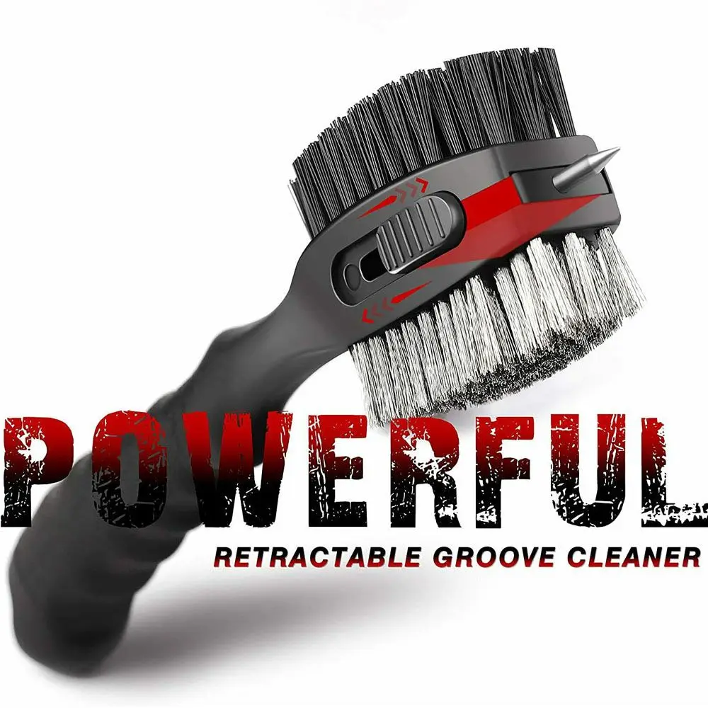 2 Sided Golf Cleaning Tool Sporting Goods Sharpener Tool Golf Accessories Retractable Groove Cleaner Golf Club Brush