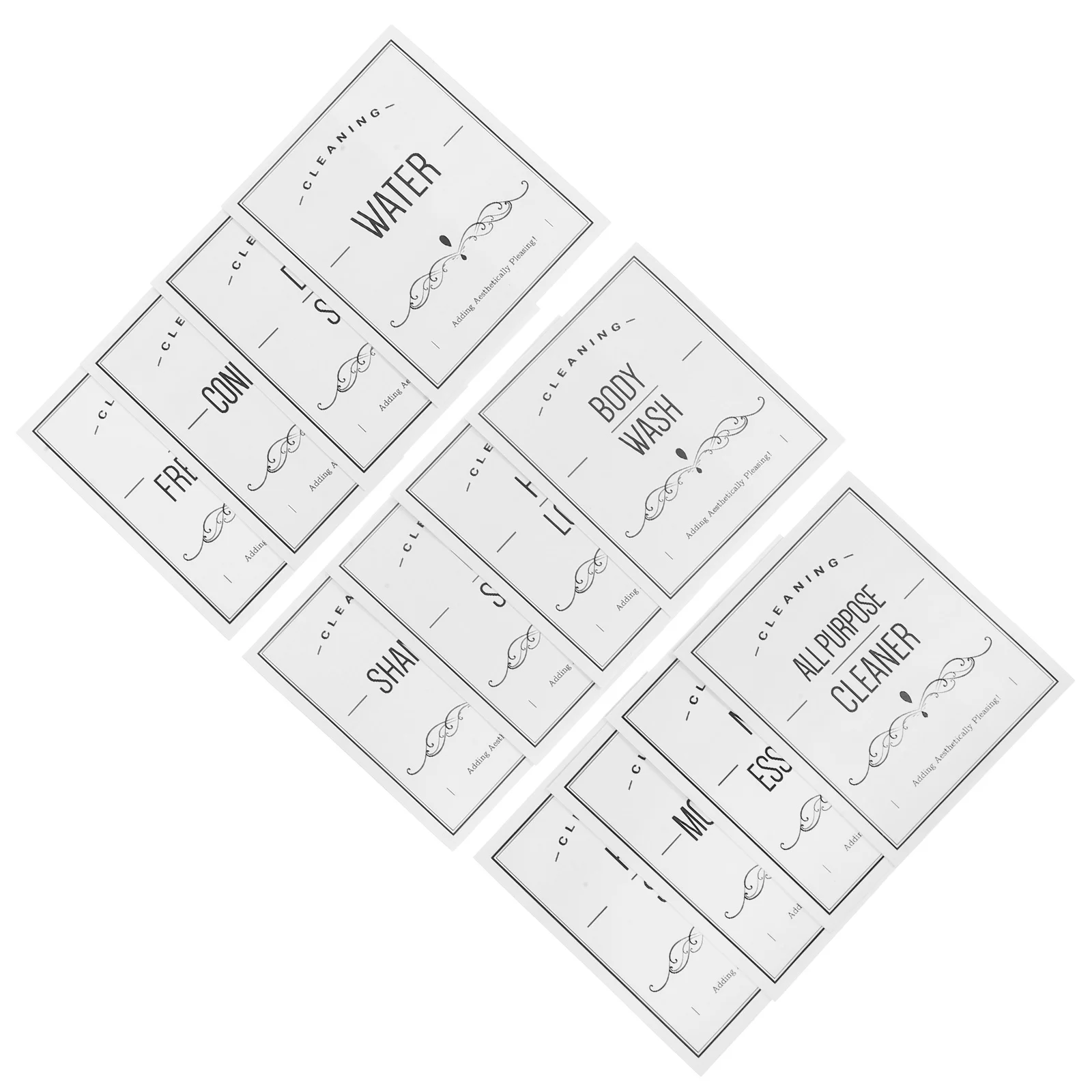 

24Pcs Bathroom Waterproof Shampoo Bottle Labels Durable PVC Self-Adhesive Sub-Bottle Stickers for Dispensers Label Sticker