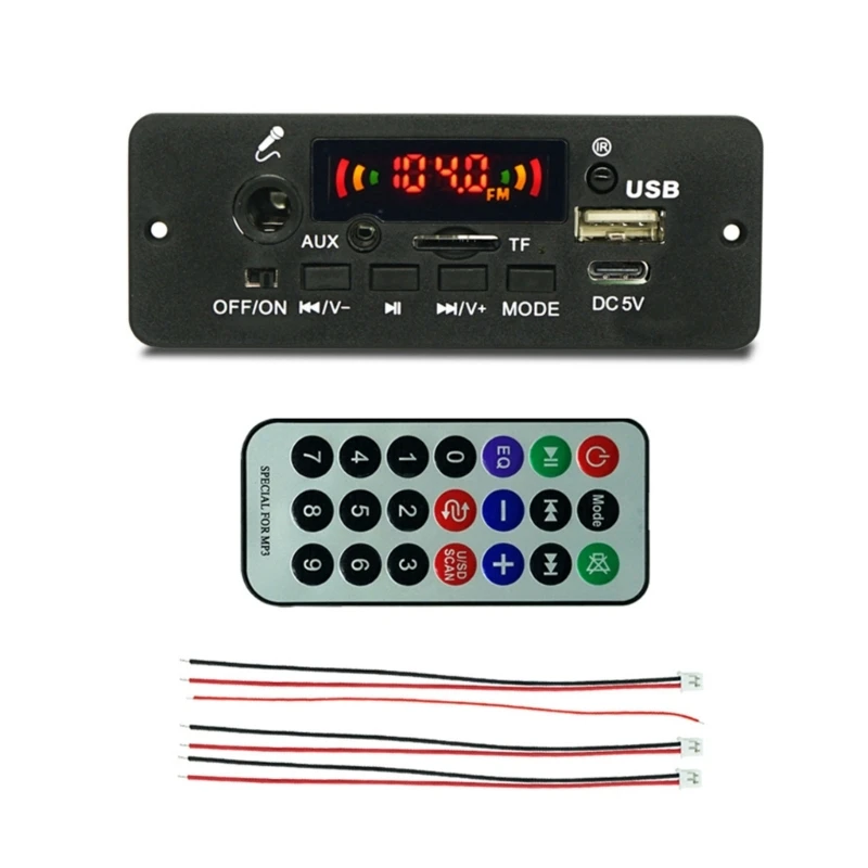 

5V Amplifiers MP3 Decoders Board Time Display Bluetooth-compatible 5.0 Car