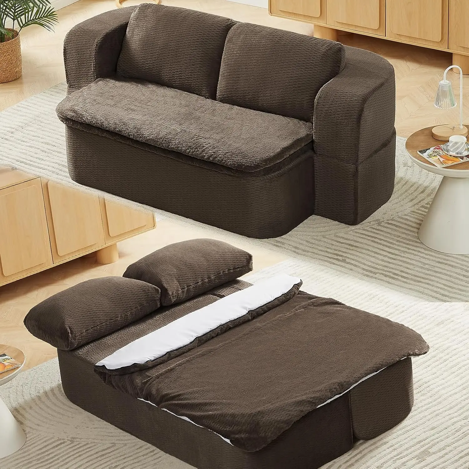 #Memory Foam Sofa Bed Sleeper Loveseat Floor Couch Living Room Bedroom Office