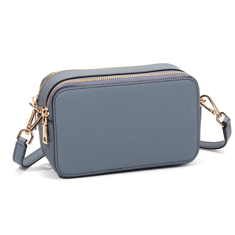 

Girls' Genuine Cowhide Leather Crossbody Phone Bag - Secure Zipper Closure & Large Capacity for Essentials