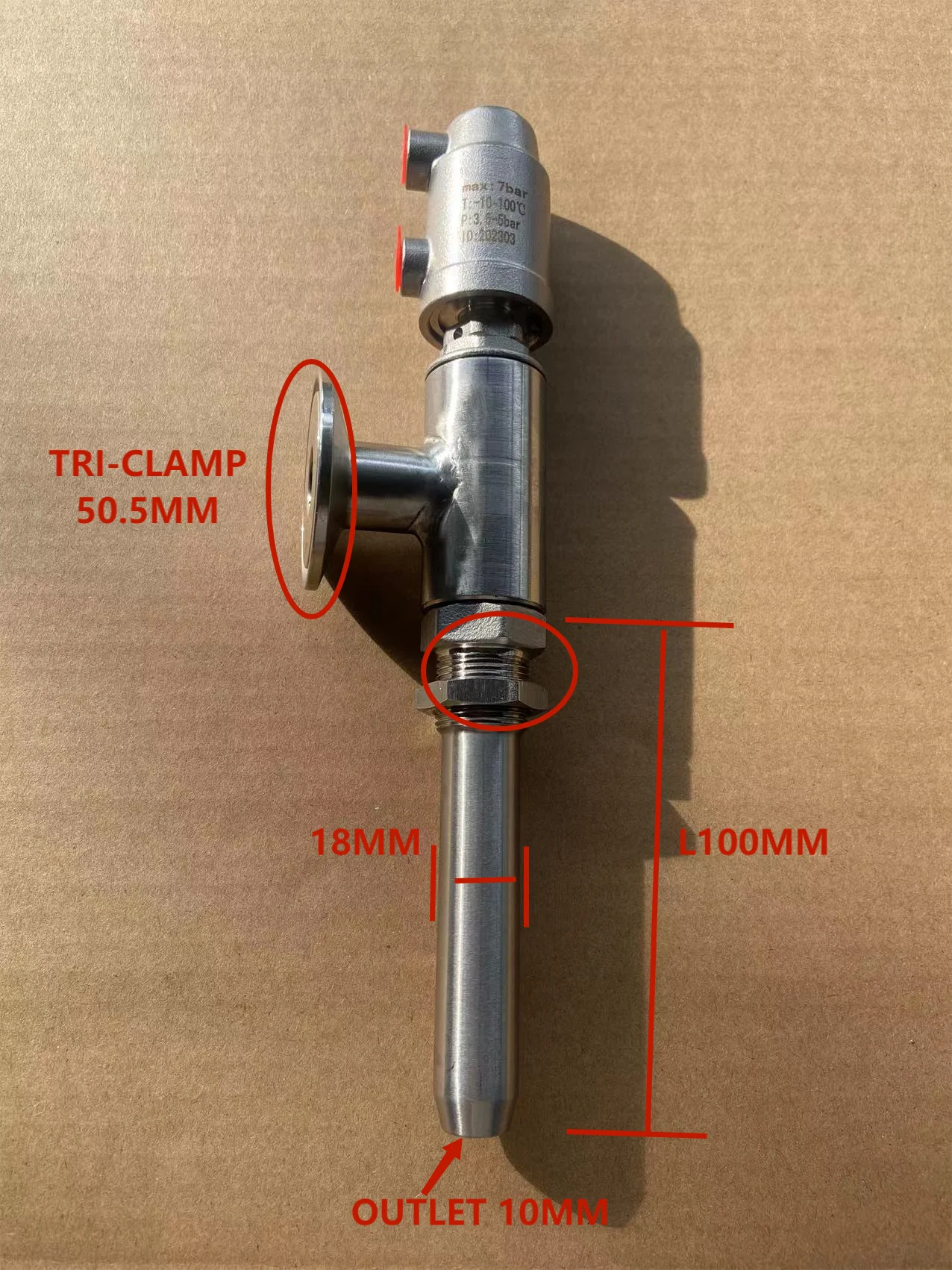 Linear Pneumatic Filling Machine Filling Valve / Filling Head Filling Nozzle Tri-clamp Pneumatic Valve
