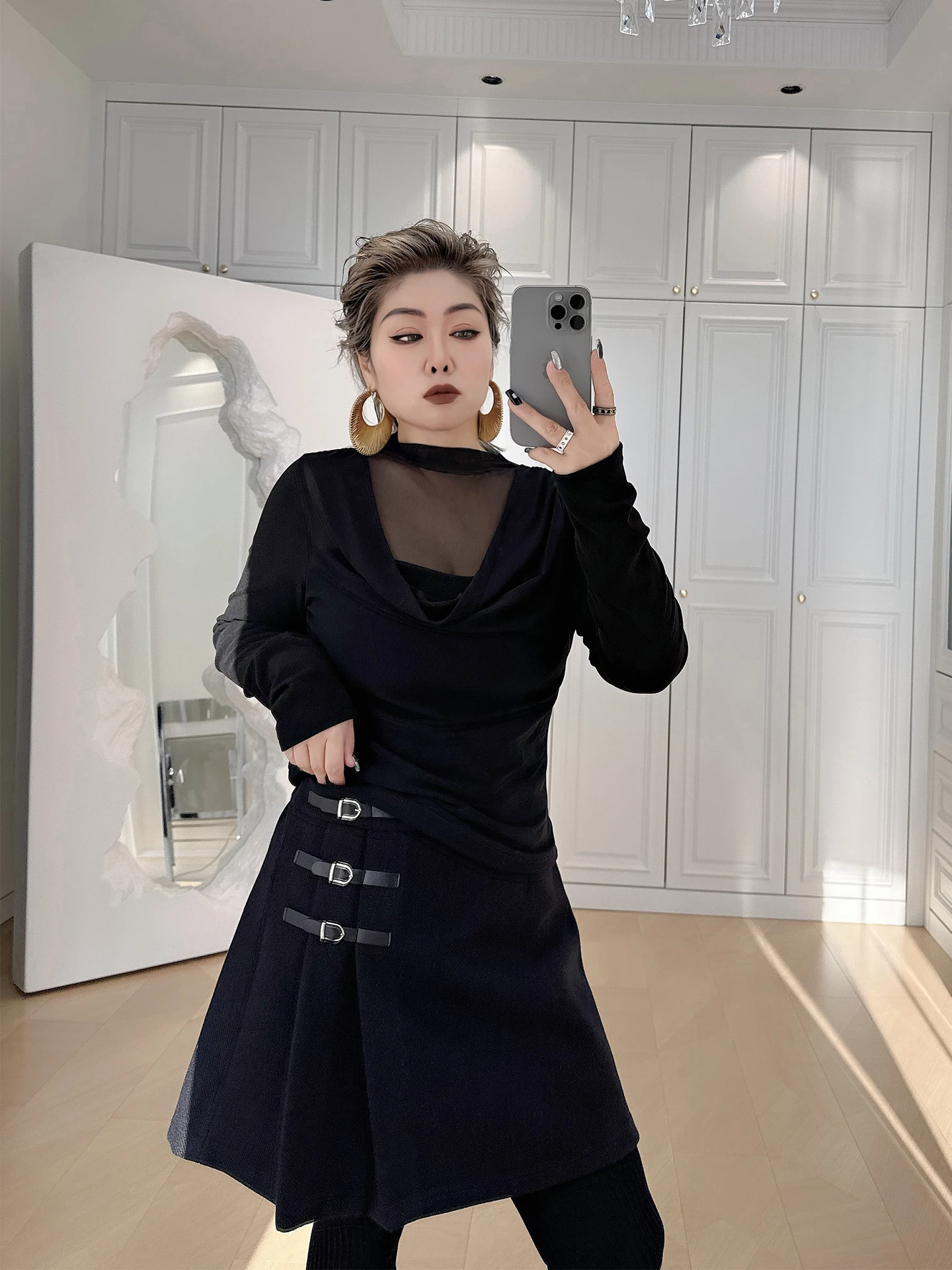 

Женская плиссированная юбка А-силуэта больших размеров с высокой талией, утепленная, из шерстяной смеси, облегающая, модная, средней длины