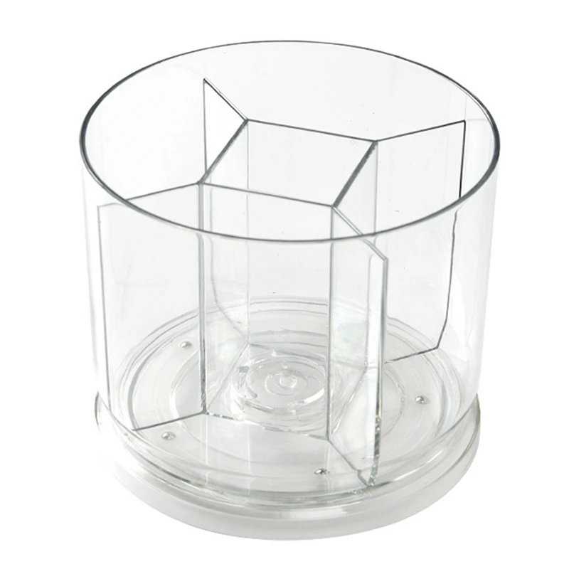 

5 Slots Spinning Acrylic Desk Pencil Pen Organizer Office Desktop Rotating Pen Holder For Office School