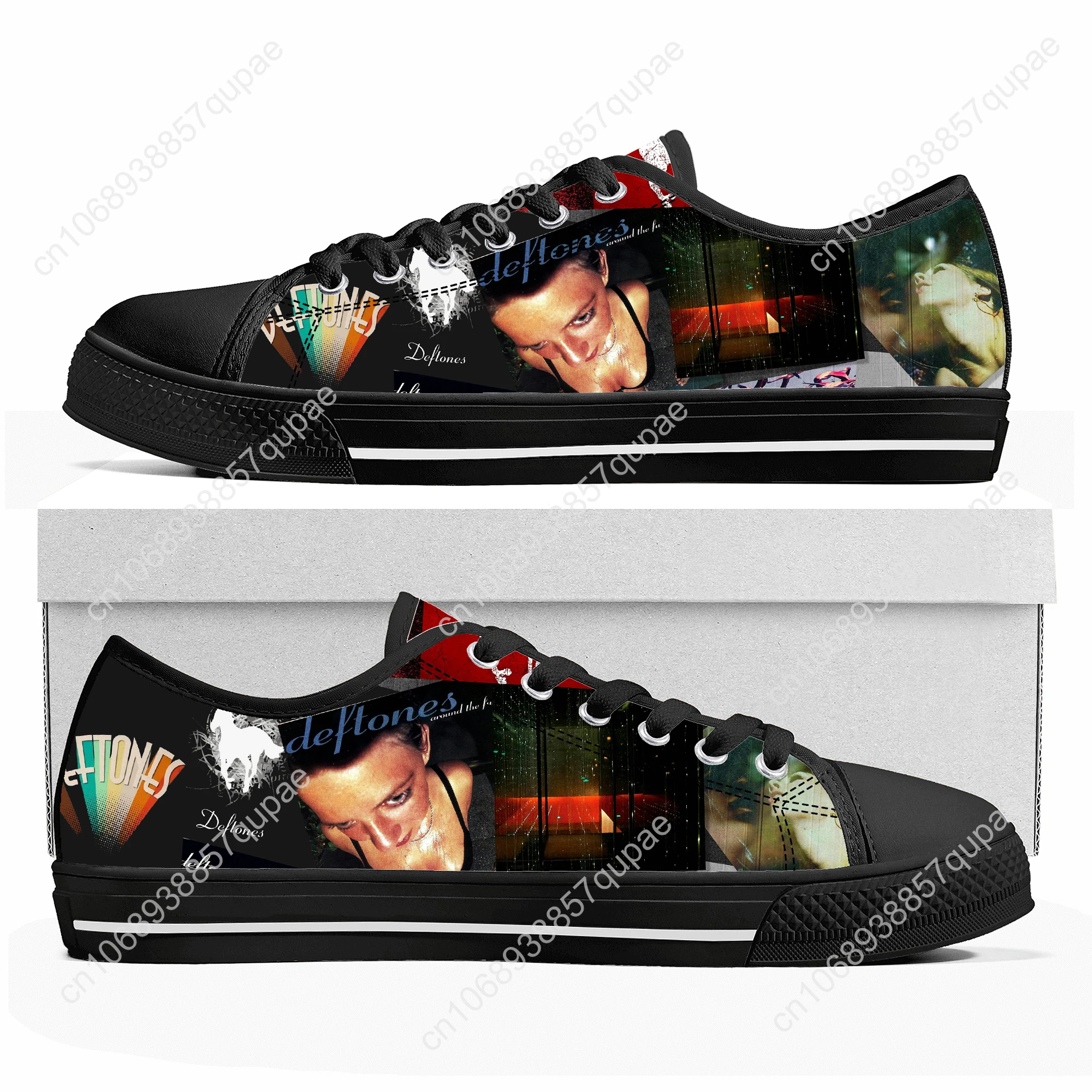 Deftones Metal Rock Band Low Top High Quality Sneakers Mens Women Teenager Canvas Sneaker Casual Couple Hiking Lightweight Shoes