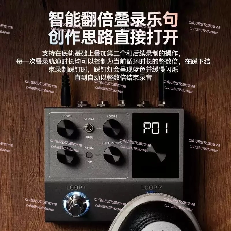 Seconds Guitar Looper Pedal, Electric Guitar Single Effect Tuner Pedal Board for Live Performance & Practices