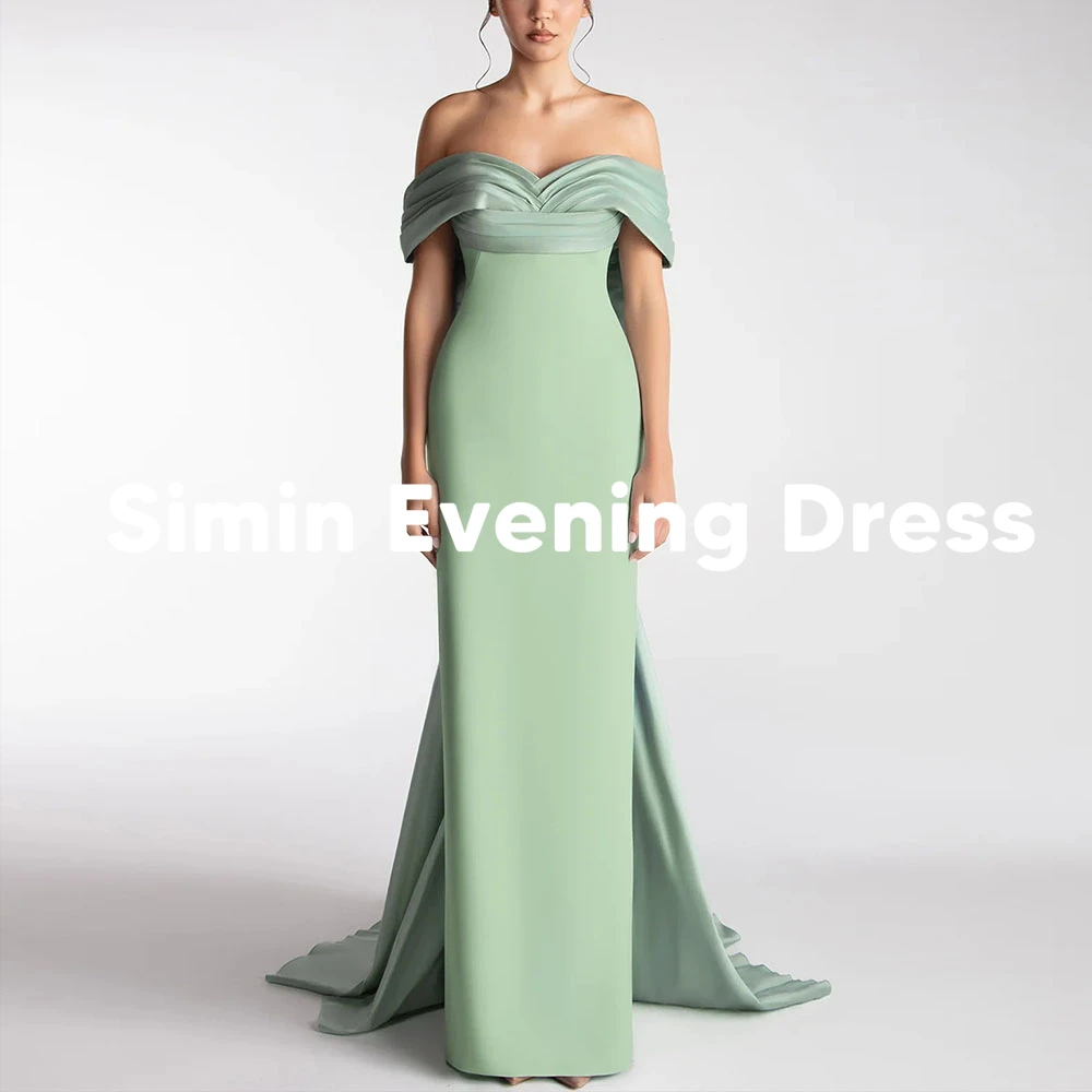

Simin Женские прямые вечерние платья со складками в форме сердца, элегантные платья без рукавов с бантом и шлейфом длиной до пола, 2025 г.