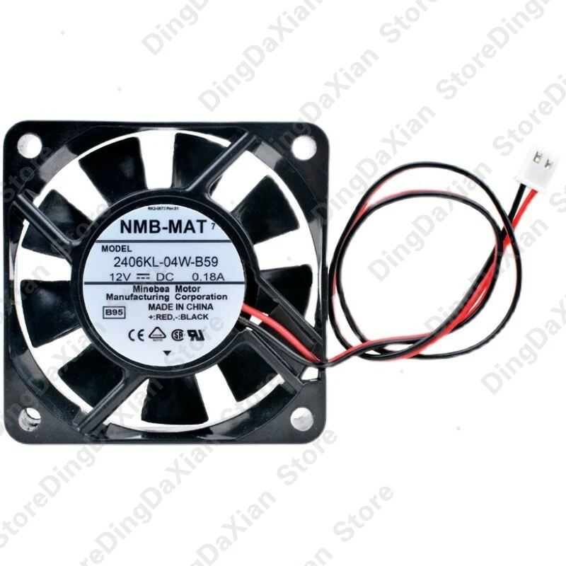 

d 1PCS For NMB 2406KL-04W-B59 | DC12V 0.18A 2-Pin Case Fan 60×60×15mm 6CM