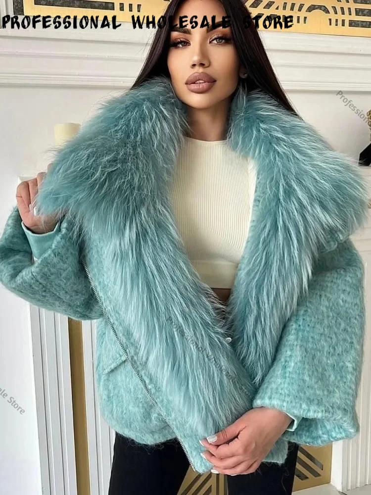 Lightweight Warm Down Jacket Women Elegant Real Fur Collar Jacket Ultra Warm Down Coat Street Style Daily Fur Outerwear Female