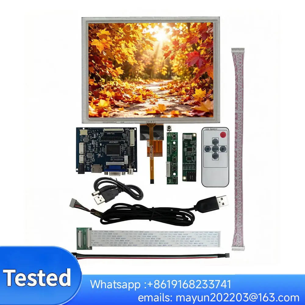 8-inch 4:3 LCD display kit: HDMI/VGA/AV compatible,includes driver board and digitizer.suitable foror monitor applications.
