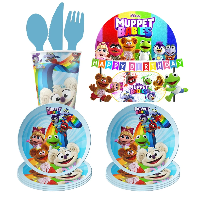 

Muppet Babies Happy Birthday Decoration Tableware Paper Plates Cups Straws Party Supplies Tablecloth Baby Shower Supplies Decor