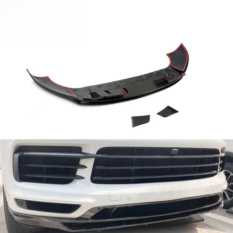 

High Quality Carbon Fiber Car Front Bumper Lip for Cayenne Base Sport 4-Door 2018-2020