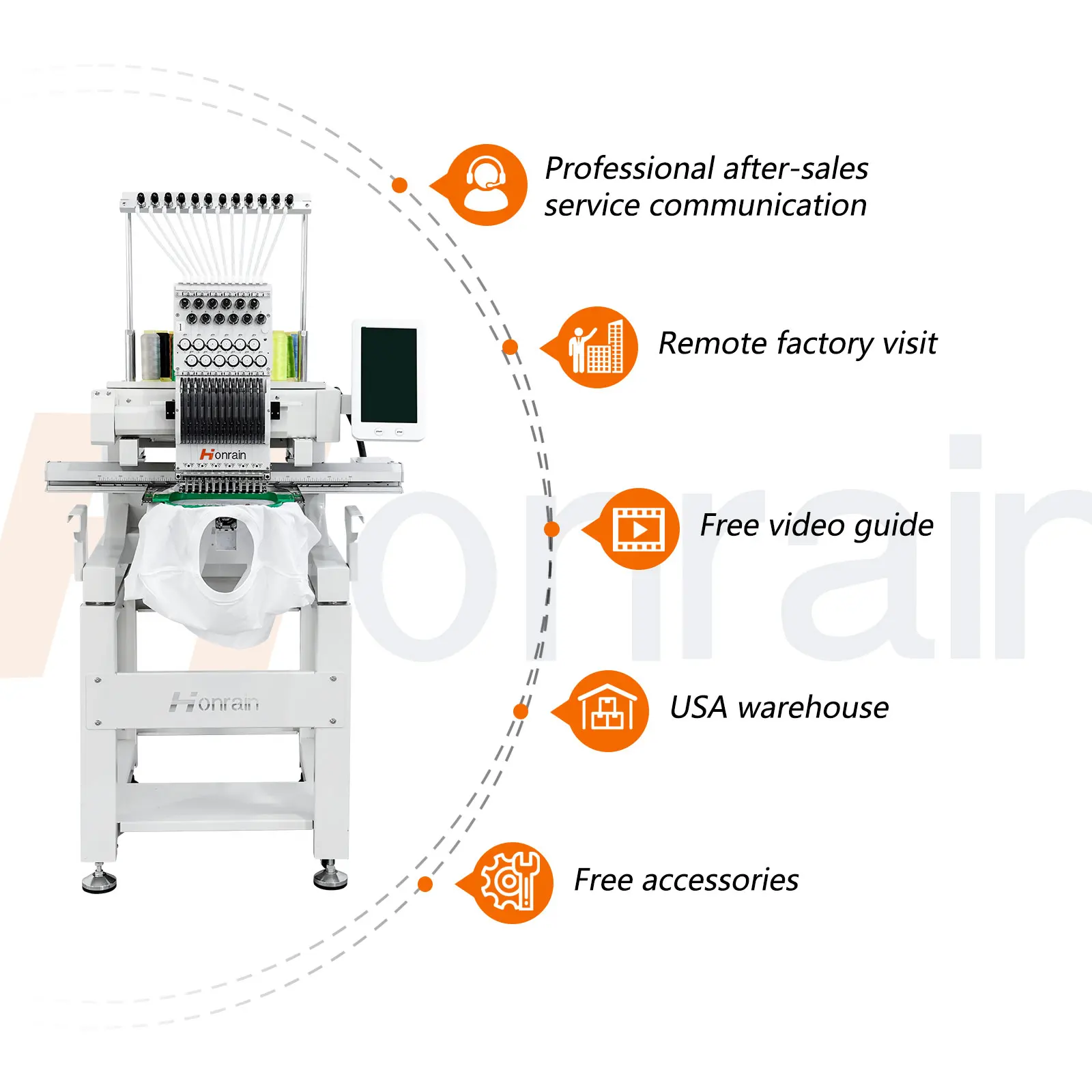 Professional Embroidery Machine Single Head 15 Needles Computerized Garment Embroidery Machine