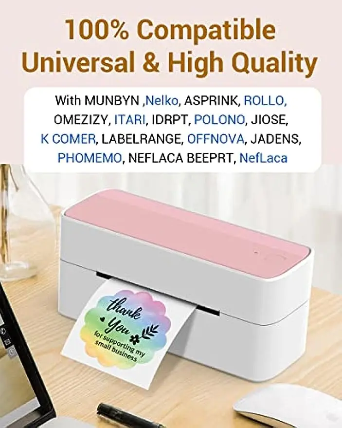 Phomemo PM-241BT Shipping Label Printer Label Sticker Round Label Square Label Rainbow Color DIY Logo Design Small Business